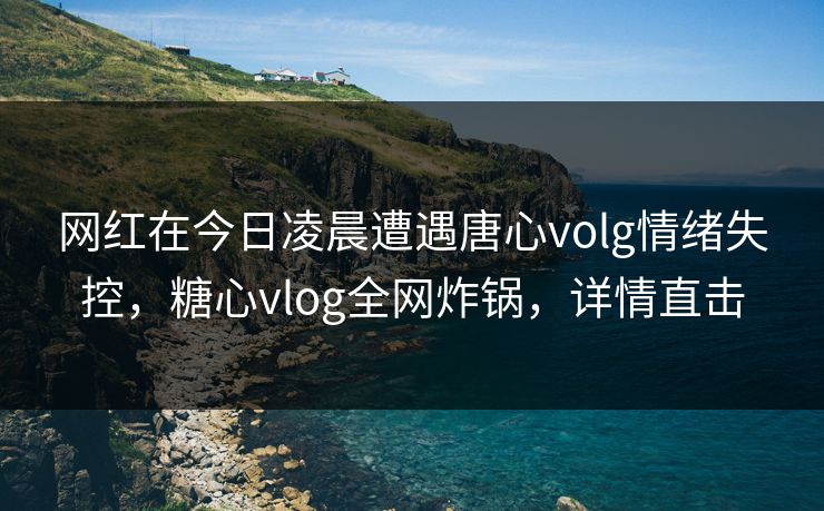 网红在今日凌晨遭遇唐心volg情绪失控,糖心vlog全网炸锅,详情直击 网红在今日凌晨遭遇唐心volg情绪失控,糖心vlog全网炸锅,详情直击