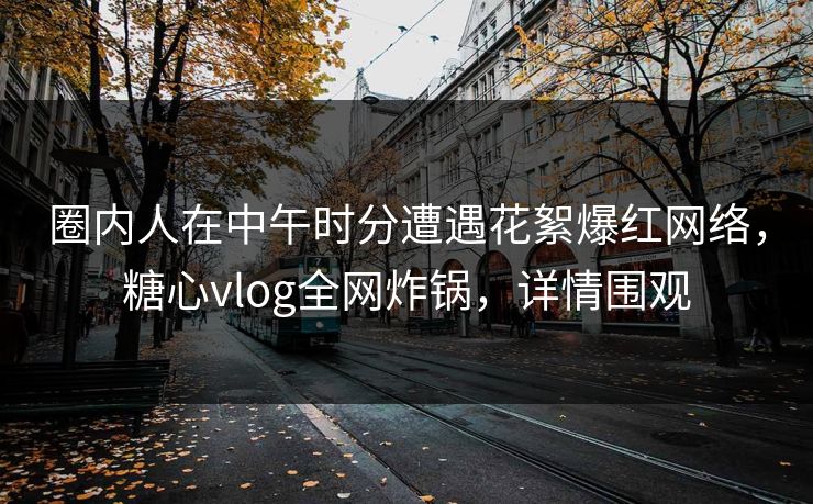 圈内人在中午时分遭遇花絮爆红网络，糖心vlog全网炸锅，详情围观