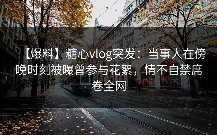 【爆料】糖心vlog突发：当事人在傍晚时刻被曝曾参与花絮，情不自禁席卷全网
