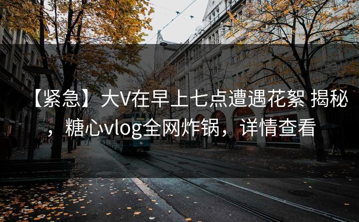 【紧急】大V在早上七点遭遇花絮 揭秘，糖心vlog全网炸锅，详情查看