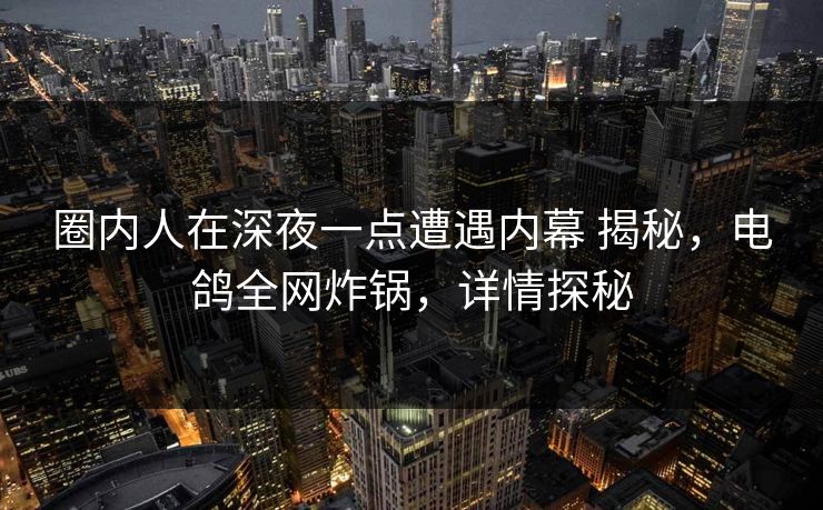 圈内人在深夜一点遭遇内幕 揭秘，电鸽全网炸锅，详情探秘
