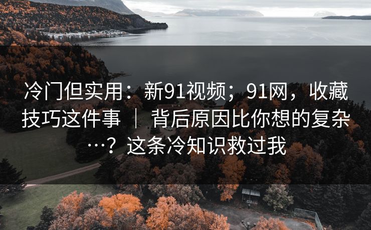 冷门但实用：新91视频；91网，收藏技巧这件事 ｜ 背后原因比你想的复杂…？这条冷知识救过我